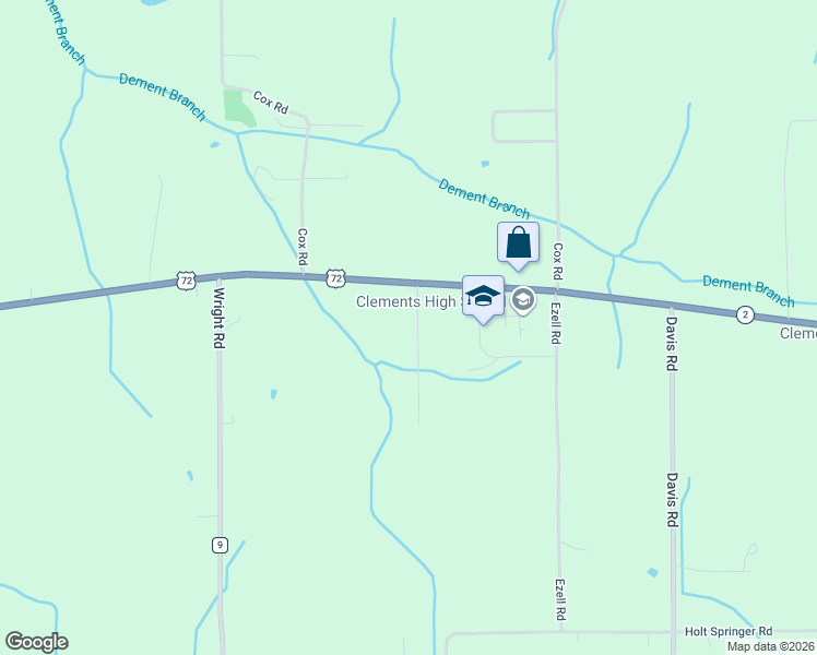 map of restaurants, bars, coffee shops, grocery stores, and more near 16631 Hampton Lane in Athens
