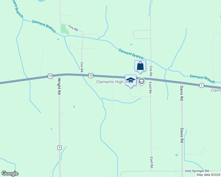 map of restaurants, bars, coffee shops, grocery stores, and more near 16631 Hampton Lane in Athens