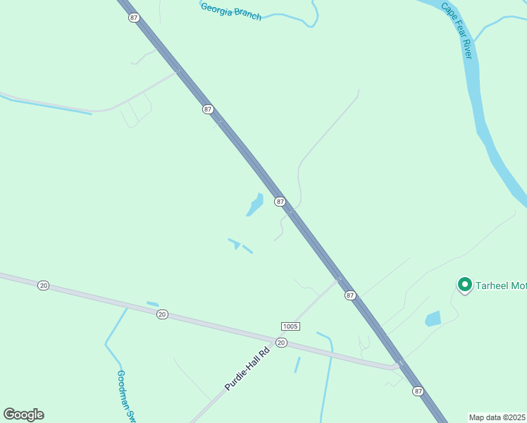 map of restaurants, bars, coffee shops, grocery stores, and more near 20079 North Carolina 87 in Tar Heel