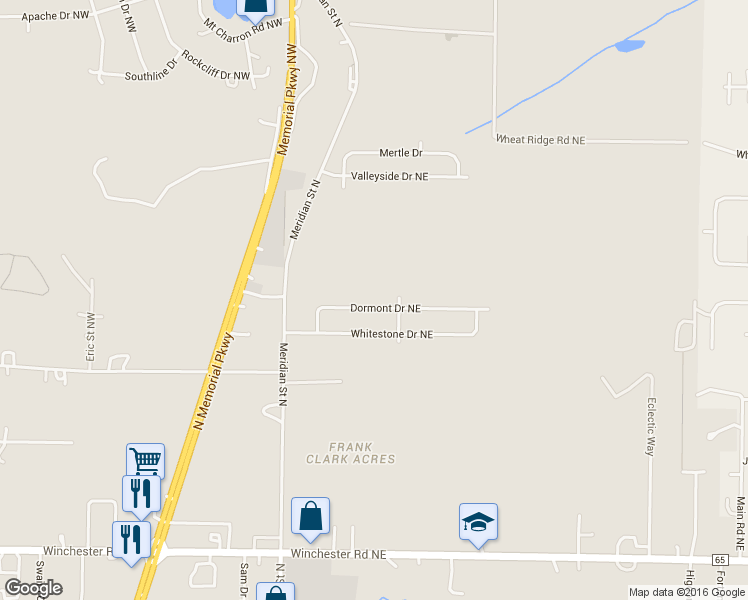 map of restaurants, bars, coffee shops, grocery stores, and more near 145 Dormont Drive Northeast in Huntsville