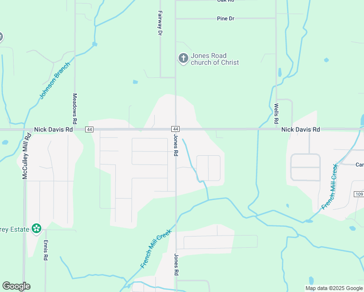 map of restaurants, bars, coffee shops, grocery stores, and more near 16912 Jones Road in Athens