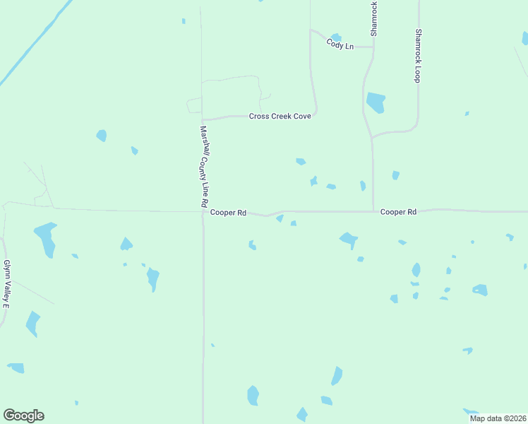 map of restaurants, bars, coffee shops, grocery stores, and more near Cooper Road in Byhalia