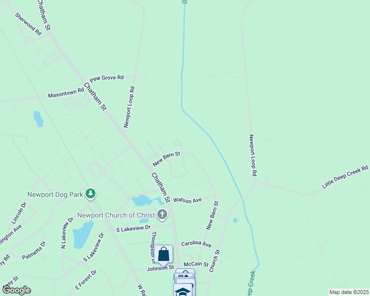 map of restaurants, bars, coffee shops, grocery stores, and more near 200 Elm Green Loop Drive in Newport