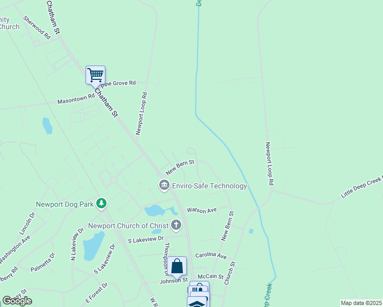 map of restaurants, bars, coffee shops, grocery stores, and more near 369 Elm Green Loop Drive in Newport