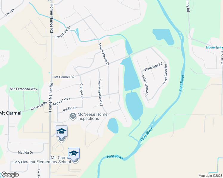 map of restaurants, bars, coffee shops, grocery stores, and more near 128 Break Water Drive in Huntsville