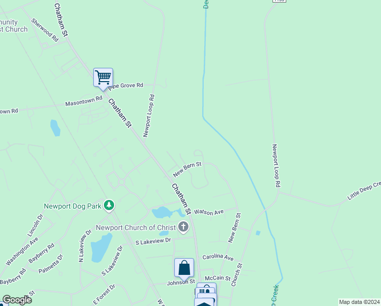 map of restaurants, bars, coffee shops, grocery stores, and more near 200 Elm Green Loop Drive in Newport