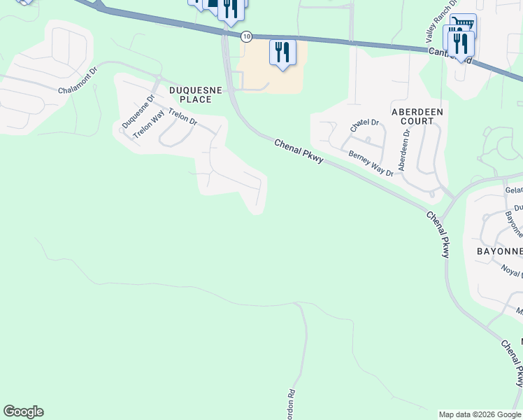 map of restaurants, bars, coffee shops, grocery stores, and more near 3 Arles Drive in Little Rock