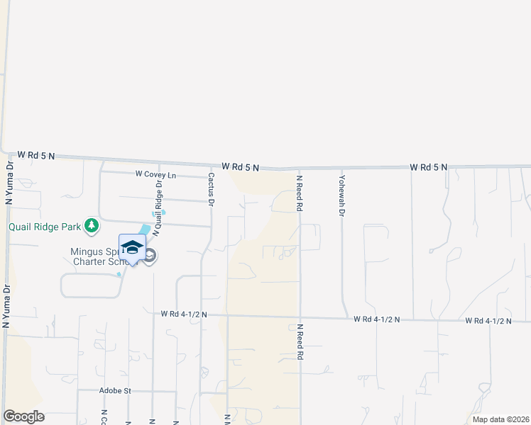 map of restaurants, bars, coffee shops, grocery stores, and more near 3874 North Reed Road in Chino Valley