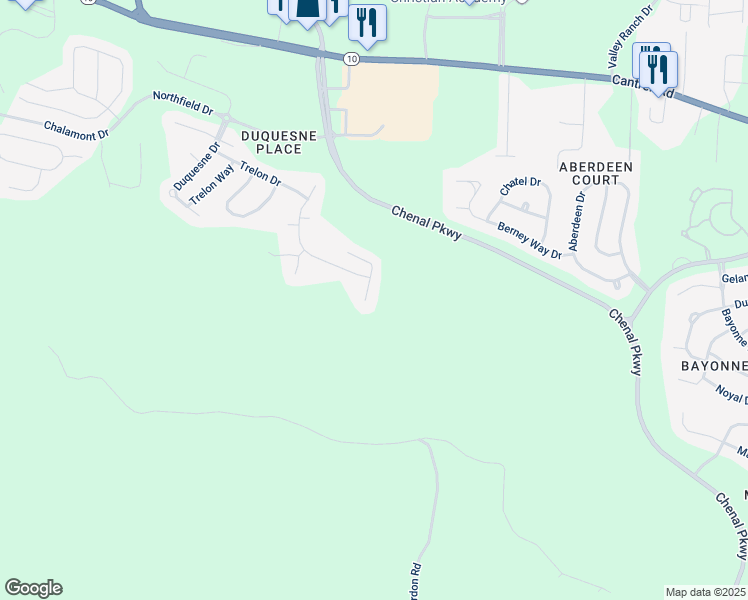 map of restaurants, bars, coffee shops, grocery stores, and more near 9 Arles Drive in Little Rock