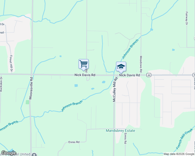 map of restaurants, bars, coffee shops, grocery stores, and more near 25558 Nick Davis Road in Athens