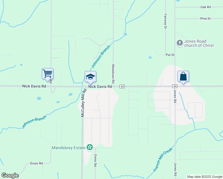 map of restaurants, bars, coffee shops, grocery stores, and more near 16992 Woodhaven Drive in Athens