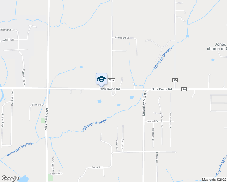 map of restaurants, bars, coffee shops, grocery stores, and more near 25510 Nick Davis Road in Athens