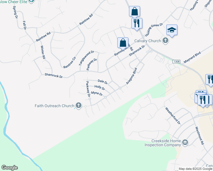 map of restaurants, bars, coffee shops, grocery stores, and more near 409 Dale Drive in Jacksonville
