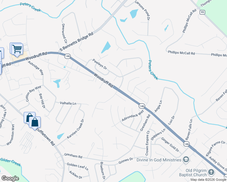 map of restaurants, bars, coffee shops, grocery stores, and more near 1 Drayton Hall Road in Simpsonville