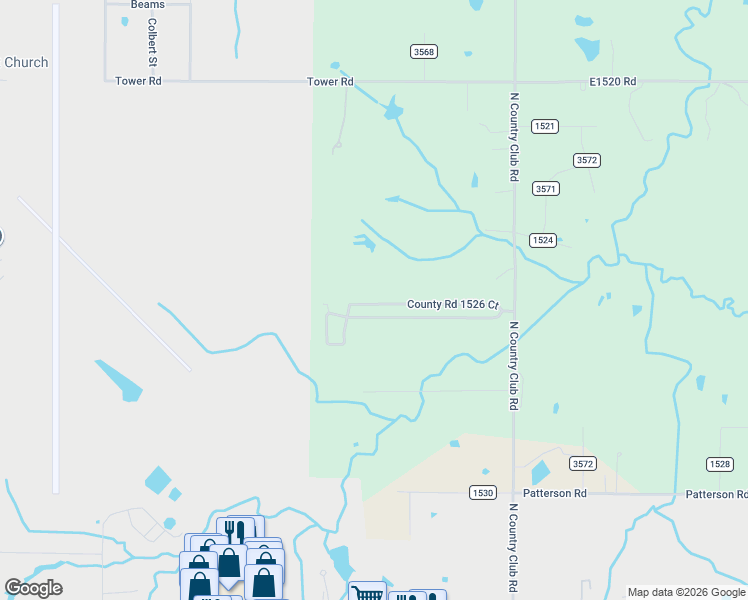 map of restaurants, bars, coffee shops, grocery stores, and more near 16694 1526 Court in Ada