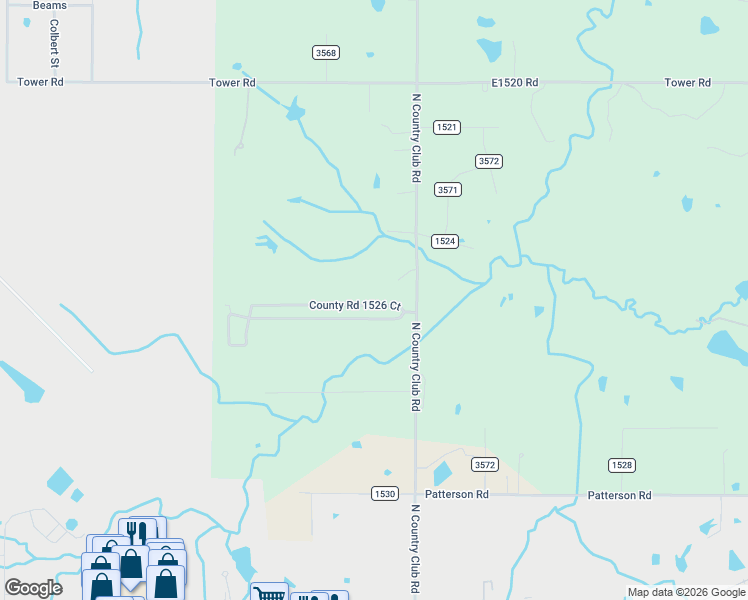 map of restaurants, bars, coffee shops, grocery stores, and more near 16910 1526 Court in Ada