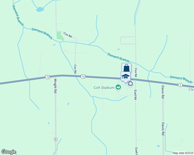 map of restaurants, bars, coffee shops, grocery stores, and more near 7436 U.S. 72 in Athens