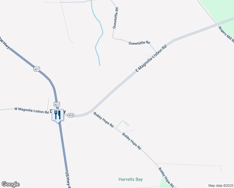 map of restaurants, bars, coffee shops, grocery stores, and more near 494 East Magnolia-Lisbon Road in Rose Hill