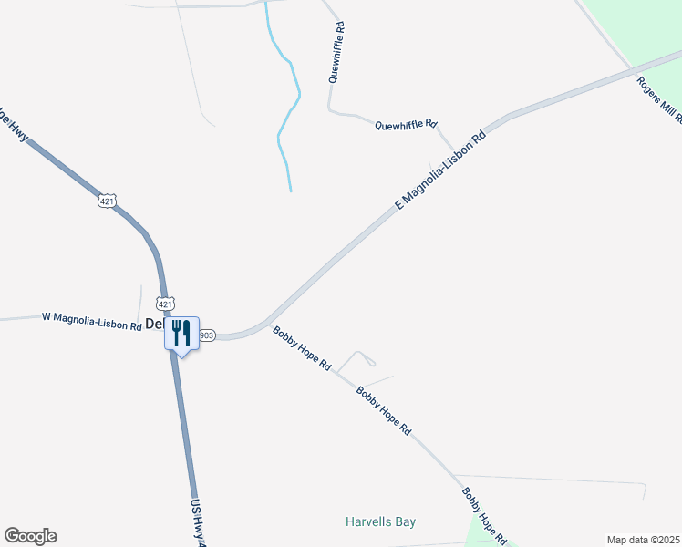 map of restaurants, bars, coffee shops, grocery stores, and more near 494 East Magnolia-Lisbon Road in Rose Hill