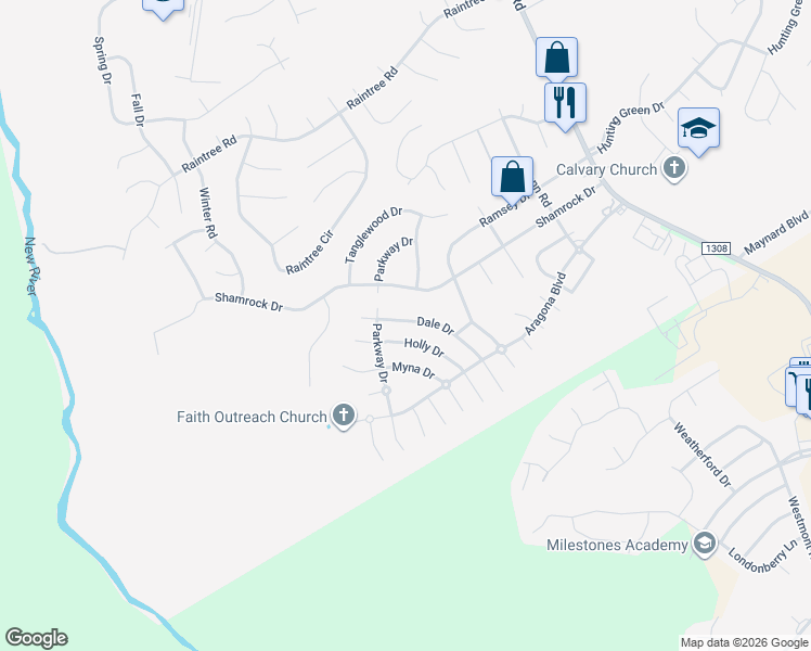 map of restaurants, bars, coffee shops, grocery stores, and more near 313 Dale Drive in Jacksonville
