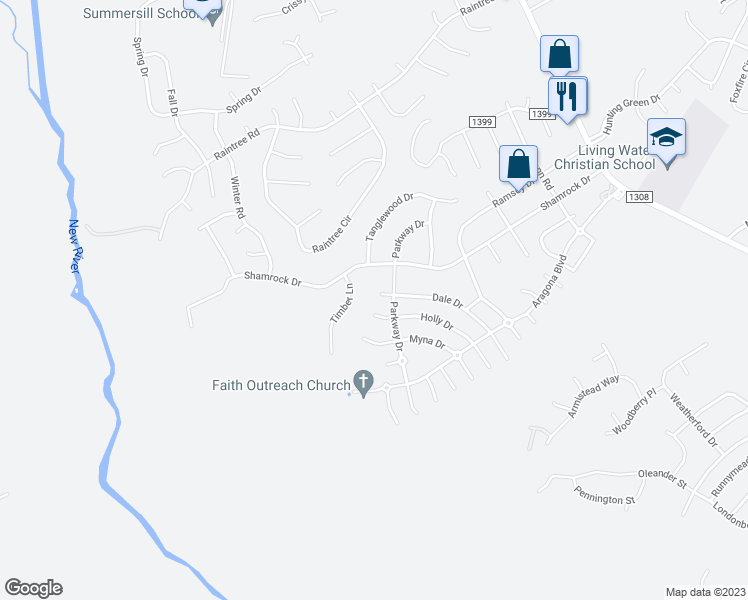 map of restaurants, bars, coffee shops, grocery stores, and more near 205 Dale Drive in Jacksonville