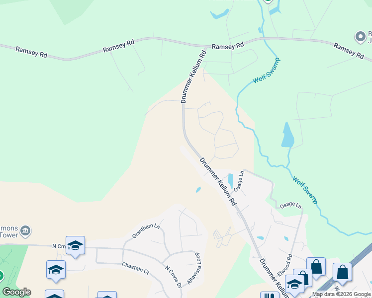 map of restaurants, bars, coffee shops, grocery stores, and more near 299 Drummer Kellum Road in Jacksonville