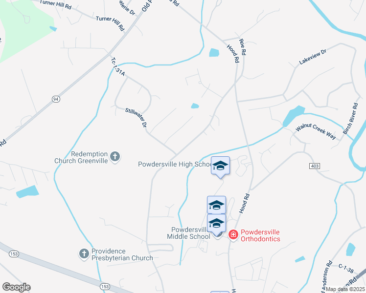 map of restaurants, bars, coffee shops, grocery stores, and more near 420 Roe Road in Greenville