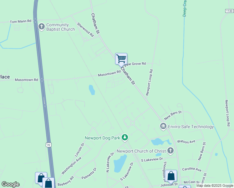 map of restaurants, bars, coffee shops, grocery stores, and more near 813 Sand Hills Drive in Newport