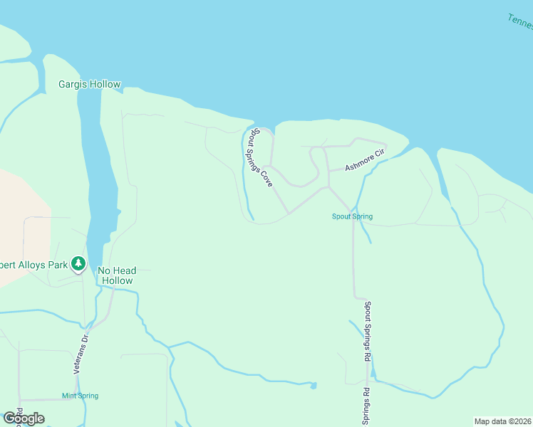 map of restaurants, bars, coffee shops, grocery stores, and more near Spout Springs Road in Muscle Shoals