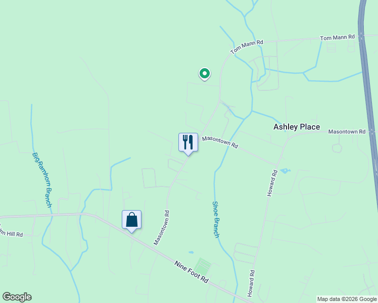 map of restaurants, bars, coffee shops, grocery stores, and more near 762 Masontown Road in Newport