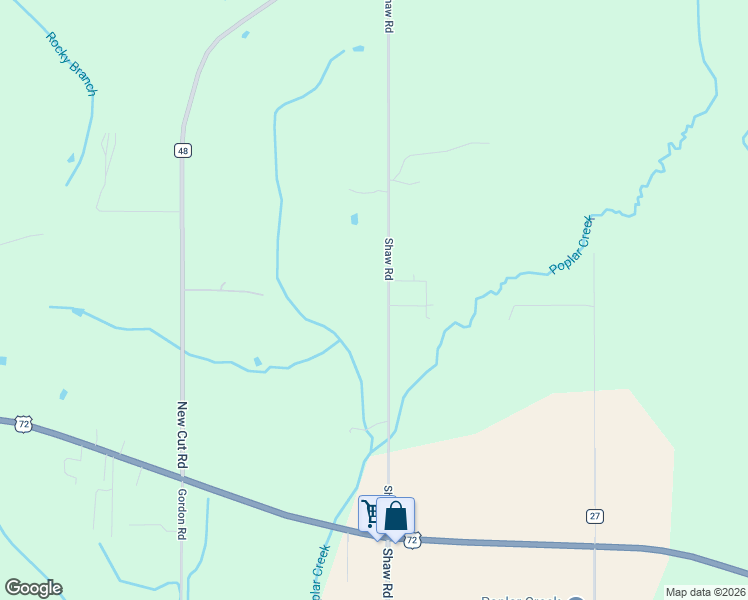 map of restaurants, bars, coffee shops, grocery stores, and more near 16841 Shaw Road in Athens
