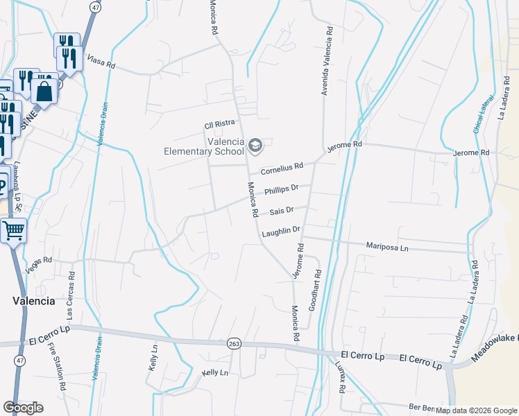 map of restaurants, bars, coffee shops, grocery stores, and more near 4 Phillips Drive in Los Lunas