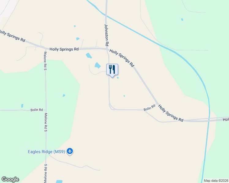 map of restaurants, bars, coffee shops, grocery stores, and more near 3820 Holly Springs Road in Hernando