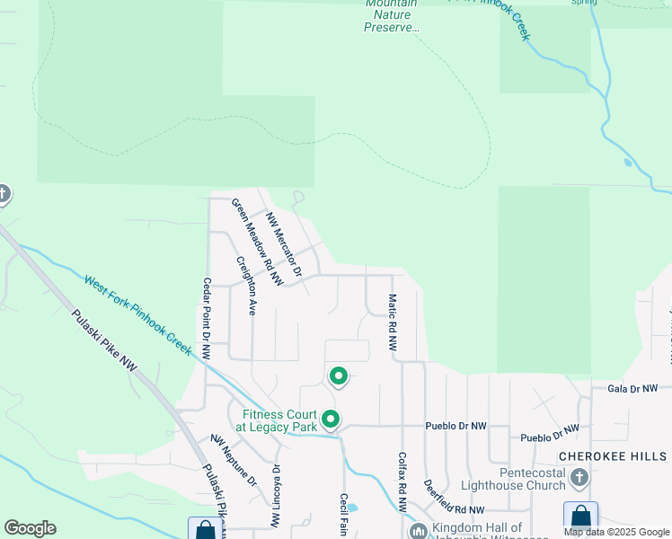 map of restaurants, bars, coffee shops, grocery stores, and more near in Huntsville