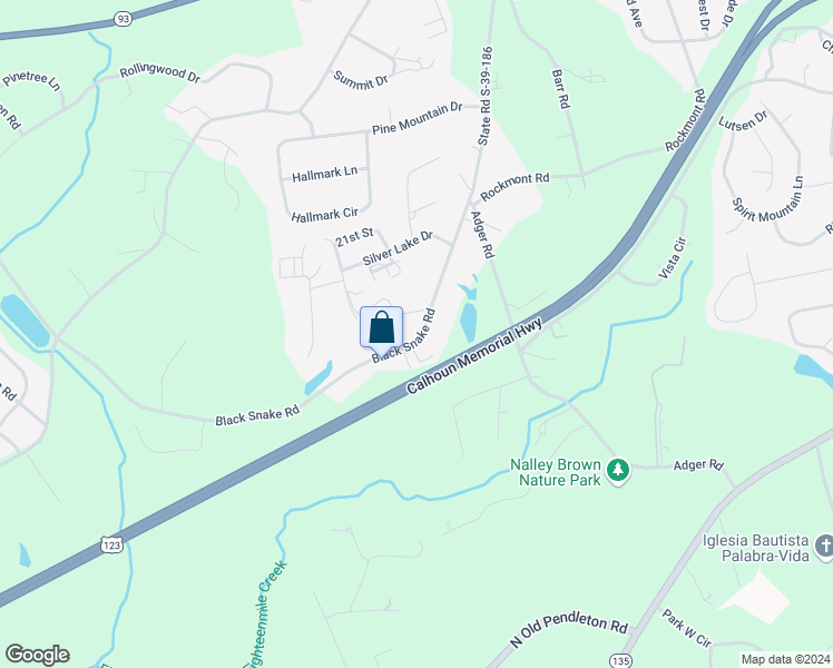 map of restaurants, bars, coffee shops, grocery stores, and more near 760 Black Snake Road in Easley