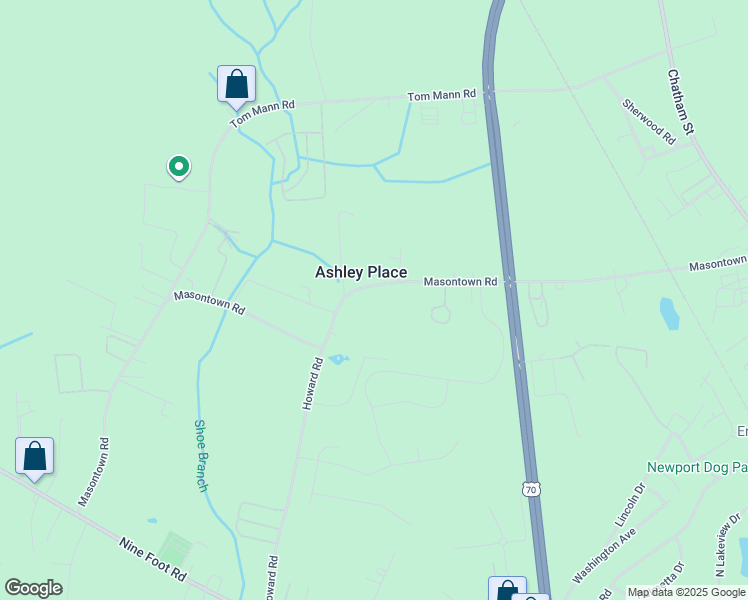 map of restaurants, bars, coffee shops, grocery stores, and more near 401-519 Masontown Rd in Newport