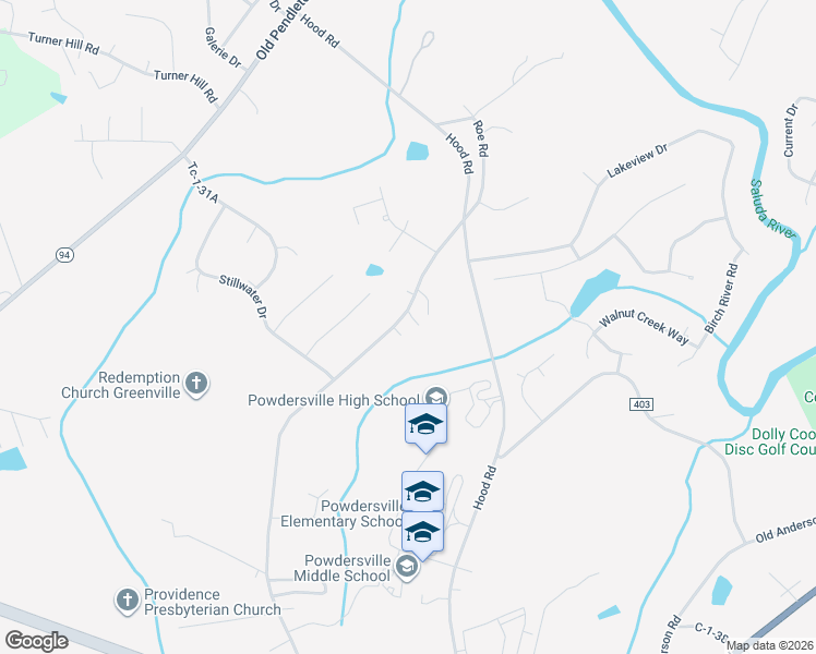 map of restaurants, bars, coffee shops, grocery stores, and more near 506 Roe Road in Greenville