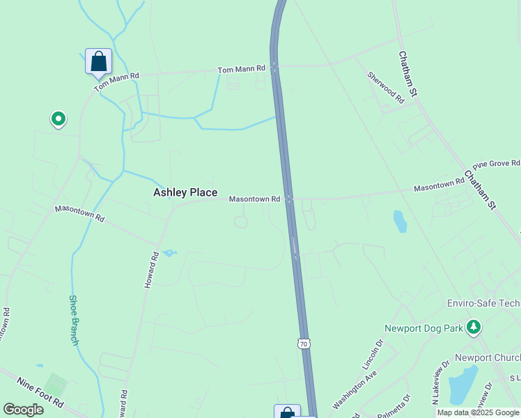 map of restaurants, bars, coffee shops, grocery stores, and more near 401 Masontown Road in Newport