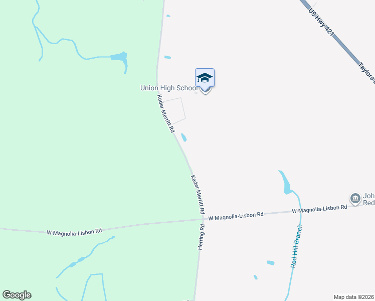 map of restaurants, bars, coffee shops, grocery stores, and more near 1435 Kader Merritt Road in Rose Hill