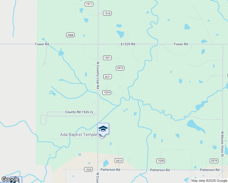 map of restaurants, bars, coffee shops, grocery stores, and more near 12502 County Road 3570 in Ada