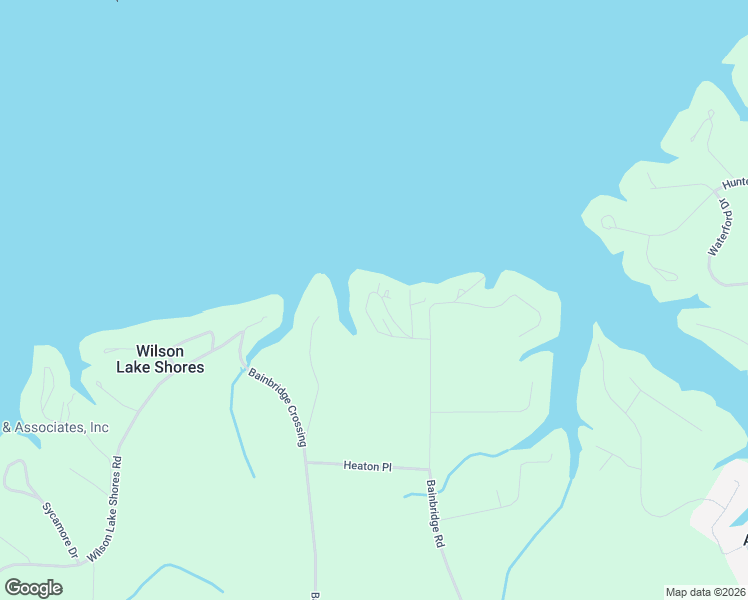 map of restaurants, bars, coffee shops, grocery stores, and more near 175 Bainbridge Circle in Muscle Shoals