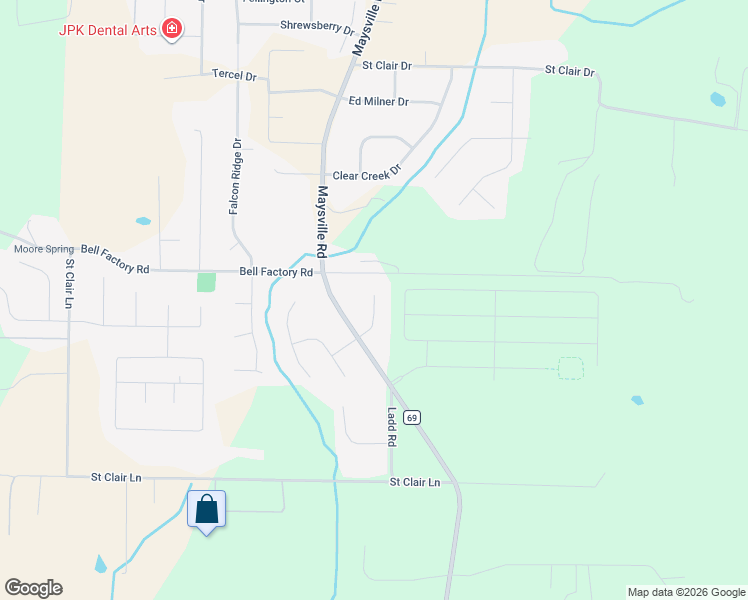 map of restaurants, bars, coffee shops, grocery stores, and more near 112 Raptor Court in Huntsville