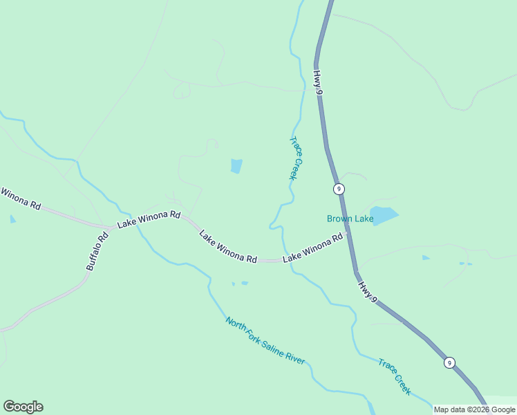 map of restaurants, bars, coffee shops, grocery stores, and more near 19300 Lake Winona Road in Paron