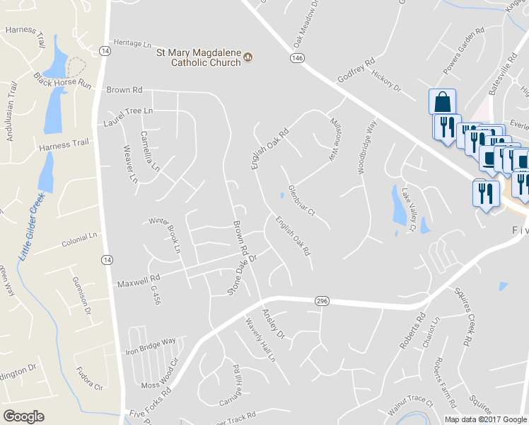 map of restaurants, bars, coffee shops, grocery stores, and more near 2 Bobcat Trail in Simpsonville