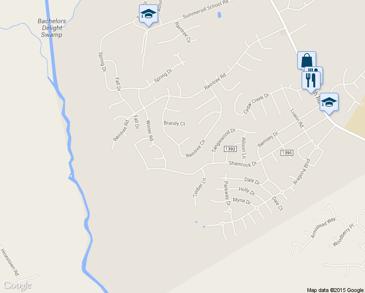 map of restaurants, bars, coffee shops, grocery stores, and more near 135 Raintree Circle in Jacksonville