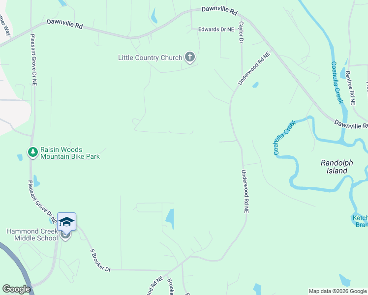 map of restaurants, bars, coffee shops, grocery stores, and more near 3131 Underwood Road Northeast in Dalton