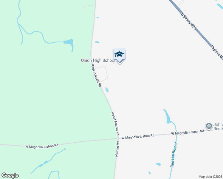 map of restaurants, bars, coffee shops, grocery stores, and more near 1435 Kader Merritt Road in Rose Hill