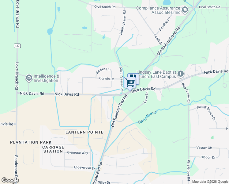map of restaurants, bars, coffee shops, grocery stores, and more near 1901 Nick Davis Road in Harvest