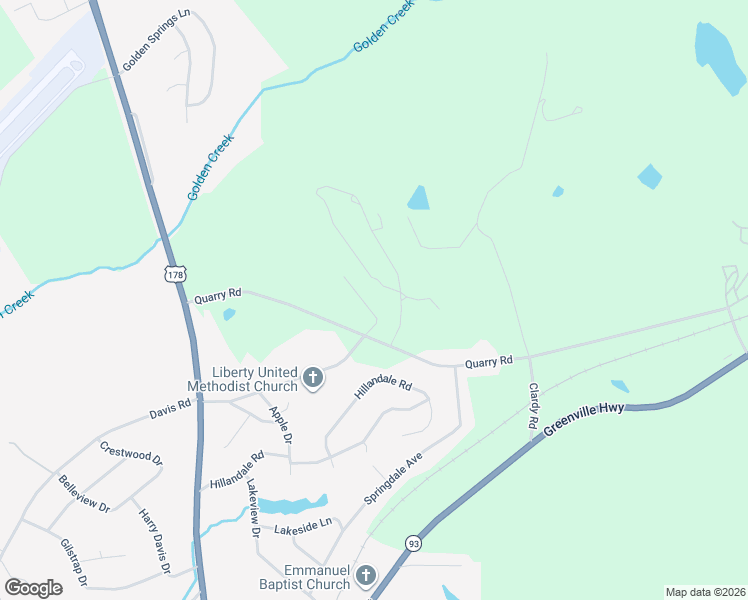 map of restaurants, bars, coffee shops, grocery stores, and more near 106 Ivyway Lane in Liberty