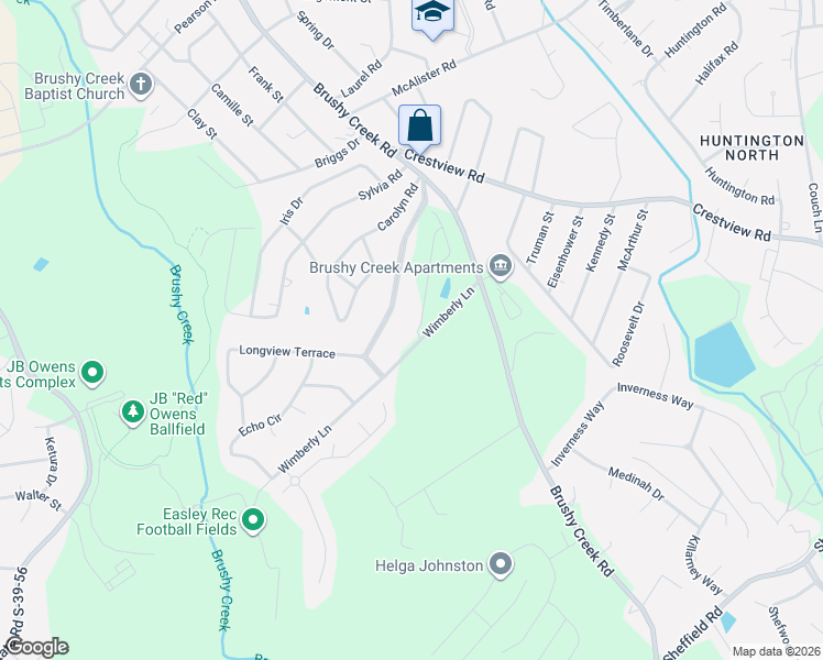 map of restaurants, bars, coffee shops, grocery stores, and more near 121 Pineview Drive in Easley